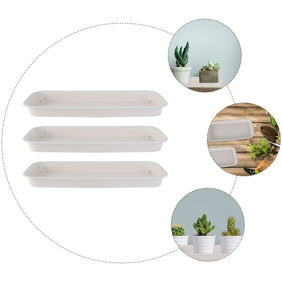 Raindrops 3Pcs Rectangular Pot For Plant With Fall Resistance 16.1X5.7X0.98In