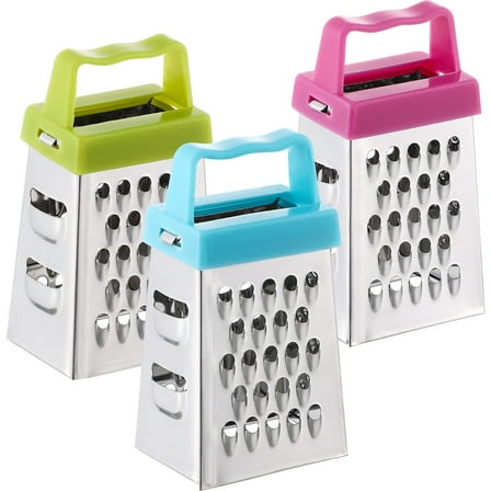 Raindrops 3Pcs Stainless Steel Box Grater Mini Grater Handheld Slicer Fruit Vegetable Cutter with Plastic Handle