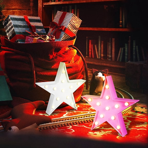 FOMIYES 3Pcs Battery Powered Lighted Star Marquee Sign LED Lights for Wedding Party Decor