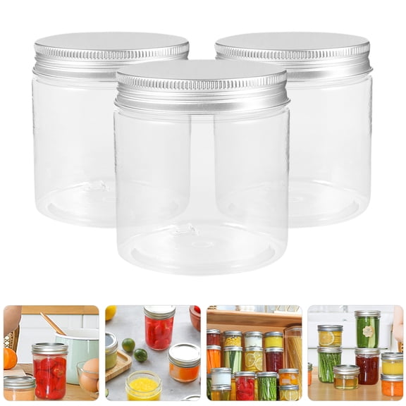 Raindrops Clear Jars with Elegant Aluminum Lids for All Occasions 3Pcs