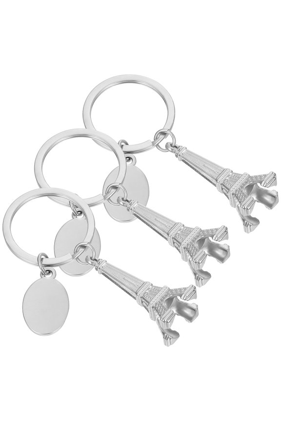 Eiffel Tower Keychain Set of 3 Alloy Metal Souvenir Charm Accessories