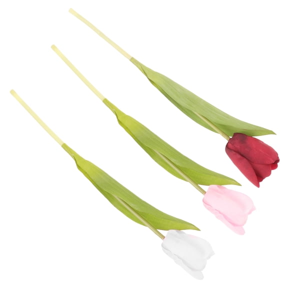 Raindrops 3Pcs Tulips Artificial Flowers For Photo Prop And Flower Arrangement Accessory