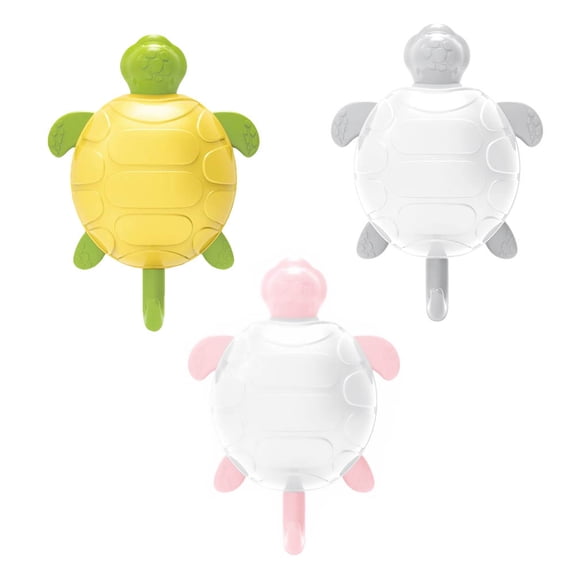 Raindrops Kids Wall Hook Tortoise Shape ABS Pink 3pcs