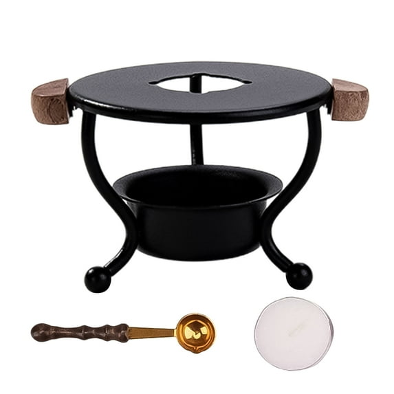 Raindrops 3Pcs Wax Heater Iron Melting Furnace 9.5X2.3Inch Black for Home Decoration and Handheld Use