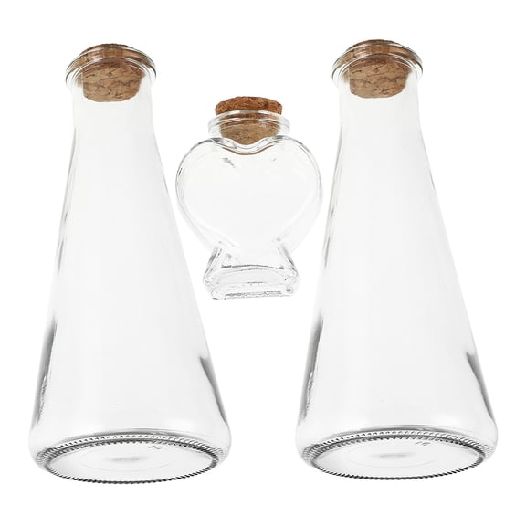 Raindrops 3Pcs Wishing Drift Bottles Sand Ceremony Glass Bottles Small Cork Bottles