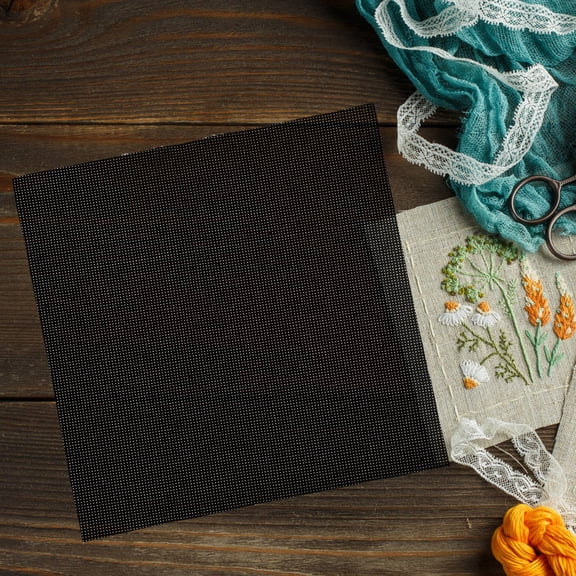 FOMIYES 3-Pack Black Cotton Fabric with Medium Grid, High Precision Print for Knitting, Embroidery and Craft Projects