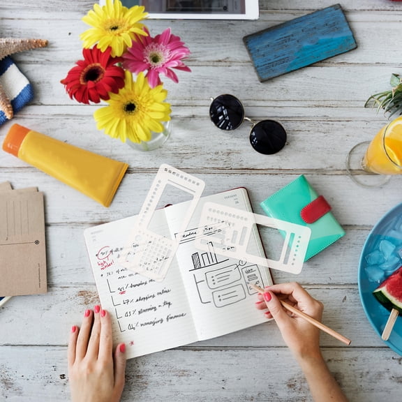 Raindrops 3Sets Reusable Journal Stencil Supplies for Organized Task Tracking and Versatile Home Planning