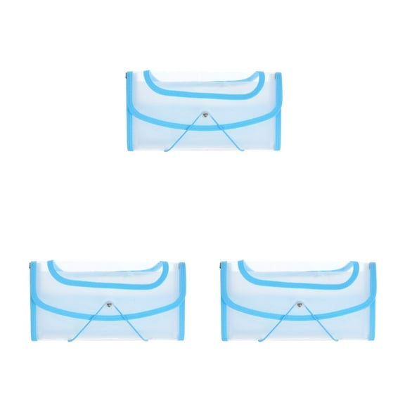 Raindrops 3pcs 13-Section Receipt Organizer Accordion File Folder Ticket Holder Check Bill Wallet Pockets Envelope Folder for Document Storage Home Office Documents Cash Blue