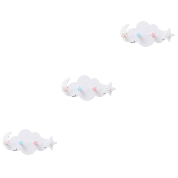 Raindrops 3pcs Adhesive Wall Mounted Hook Decorative Cloud Hook Rack Hanger for Bedroom Living Room Bathroom Kitchen