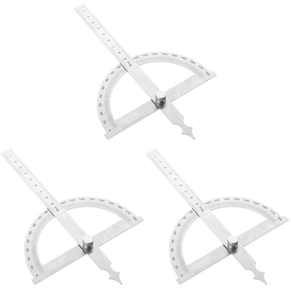 Raindrops 3pcs Arm Protractor Angle Finder ProtractorStainless Steel Protractor Ruler Woodworking Supply