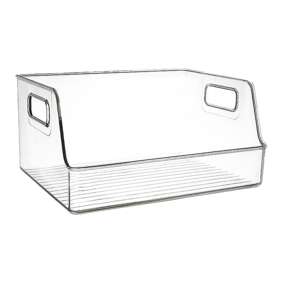 Raindrops 3-Pack Clear Book Bins for Pantry, Cabinet & Shelf Organization, Storage Containers for Home & Office