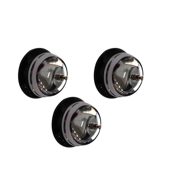 Raindrops 3-Pack Black Stainless Steel Service Bells for Restaurant, Hotel Reception, Desktop Use