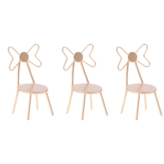 Raindrops 3pcs Doll House Chair Mini Furniture Model Doll House Furniture Decorative Miniature Chair