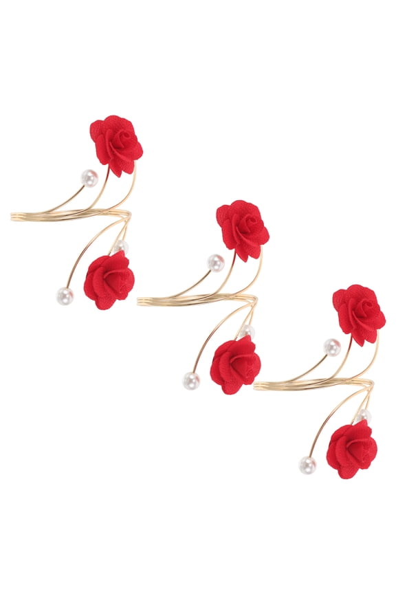 3pcs Floral Hollow Metal Bracelets Lightweight Arm Jewelry for Women Casual and Formal Wear