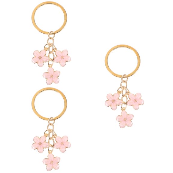 Raindrops 3pcs Flower Keyring Backpack Hanging Ornament Backpack Keychain Bag Key Chain Pendant