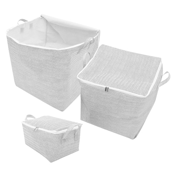 Raindrops 3pcs Foldable Clothes Storage Box Stacking Storage Bins Space-Saver Closet Organizer