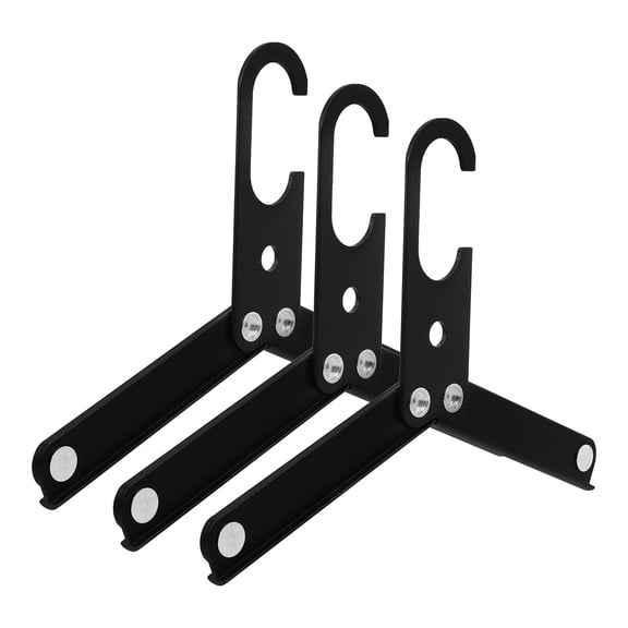 Raindrops Black Foldable Stainless Steel Clothes Hangers 3-Pack for Travel, Camping, Cruise, Hotel Drying and Storage