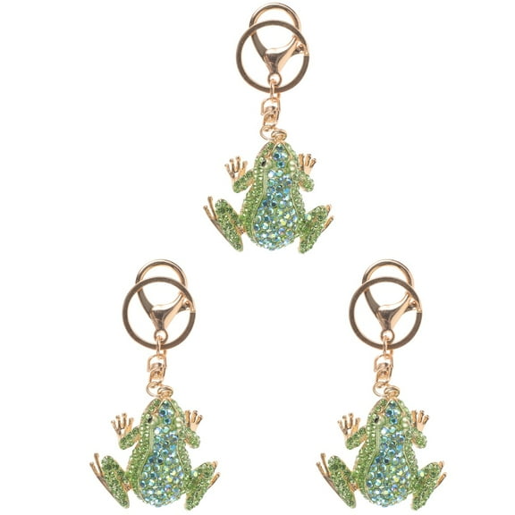 FOMIYES Set of 3 Keychains with Rhinestone , Metal Bag Charms and Pendant Accessories