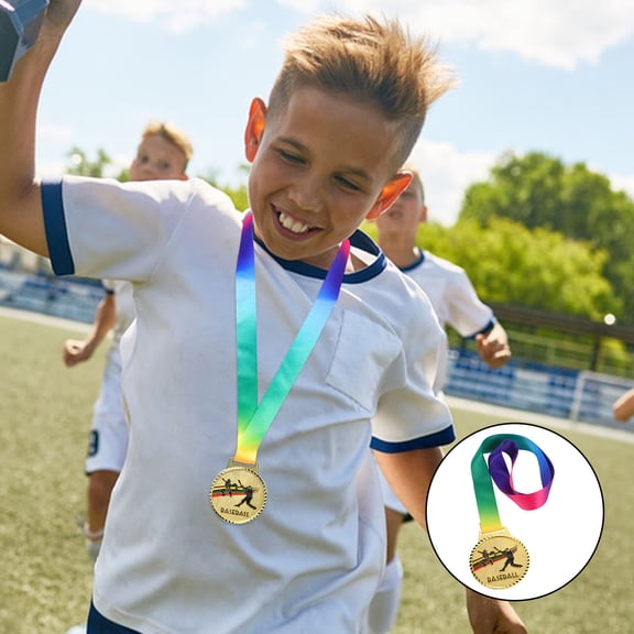 Raindrops Baseball Trophy Awards Golden Metal Unique Design for Home Competitions 3Pcs