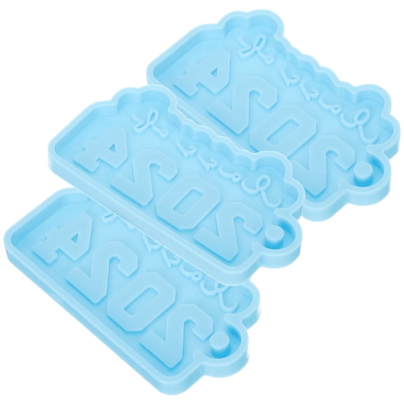 FOMIYES Silicone Keychain Molds Blue Portable Non-Stick for Kitchen Use 2024 Design 3Pcs