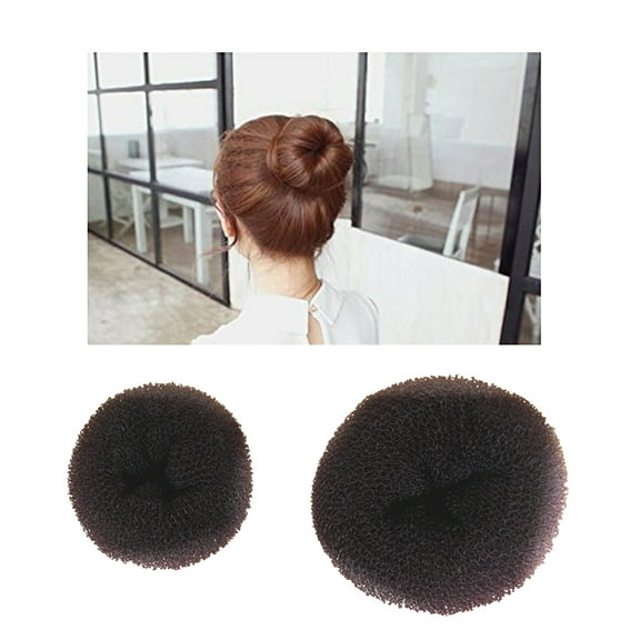 Raindrops 3pcs Hair Donut Bun Maker Sponge Hair Styling Tools Hairdressing Accessories (Coffee)