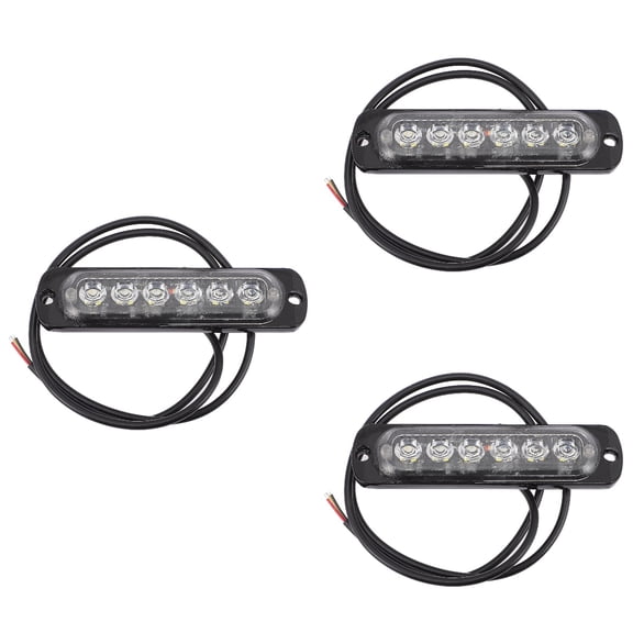 Raindrops 3pcs LED Strobe Light 6 LEDs Lightbar Automotive Emergency Strobe Light Car Supply