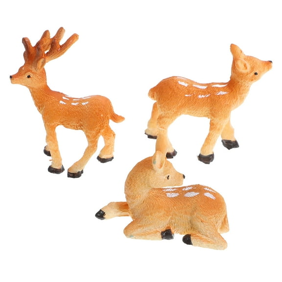 Raindrops 3pcs Mini Deer Figurines for Microlandscape DIY Bonsai Decor Statues