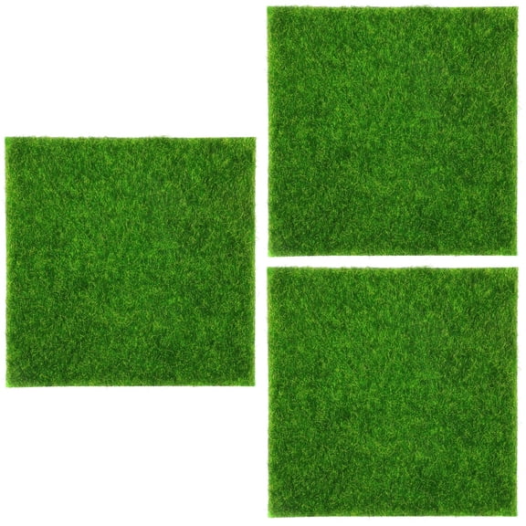 Raindrops 3pcs Mini Fake Lawn Artificial Grass Lawn Realistic Artificial Lawn for Garden Decor
