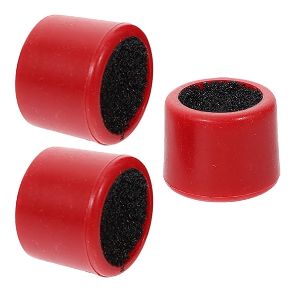 LABRIMP 3-Pack Red Plastic Round Cue Tip Shaper for Billiard Sticks, Essential Tool for Home and