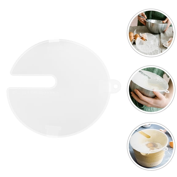 FOMIYES 3-Pack Clear Silicone Splash Guards for Mixing Bowls, Fits Kitchen Hand Mixers, and Flexible Bowl Covers