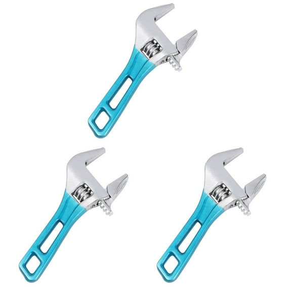 Raindrops 3pcs Multifunctional Short Handle Wrench Adjustable Spanner Bathroom Monkey Wrench Red (Maximum Opening 31mm)