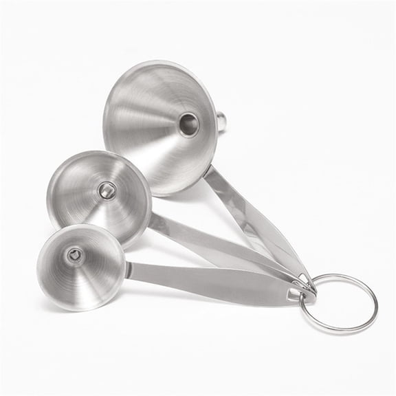 Raindrops 3pcs Cooking Funnels Stainless Steel for Pouring Without Spills in Kitchens