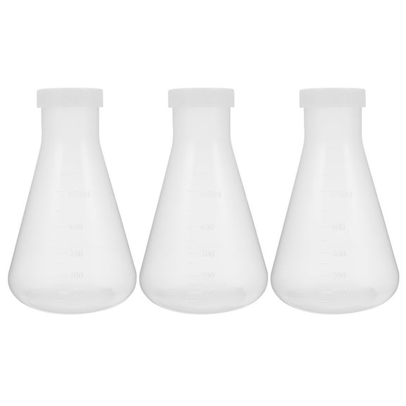 Raindrops 3pcs Plastic Erlenmeyer Flask Transparent Science Flask Practical Conical Flask