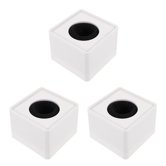 Raindrops 3pcs Portable ABS Injection Molding Square Cube Shaped Interview Mic Microphone Logo Flag Station Logo (White)