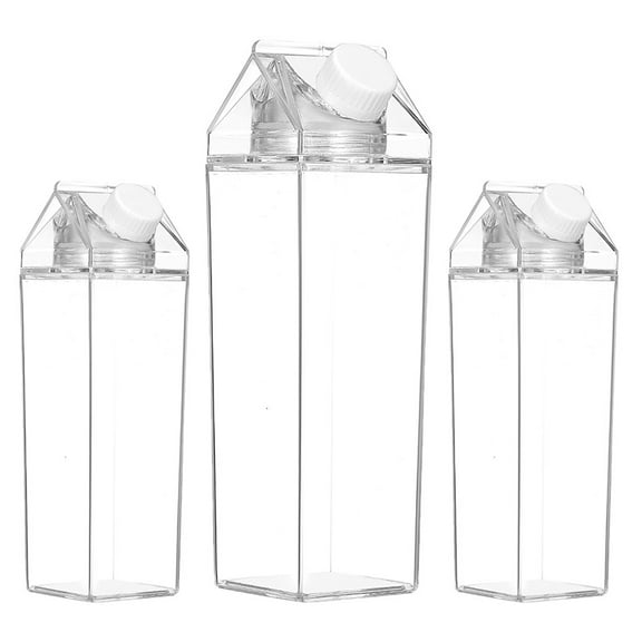 Raindrops 3pcs Portable Clear Bottles Multi-function Fridge Milk Container Household Juice Bottles 500ml 1000ml
