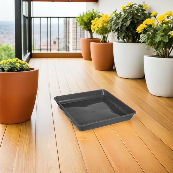 Raindrops 3-Pack Plastic Plant Saucer Trays for Indoor and Outdoor Flower Pots, Drip Catchers for