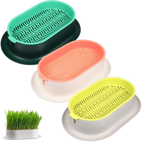 Raindrops 3pcs Practical Cat Plant Convenient Planting Box Household Cat Grass Box Nursery Cat Plant
