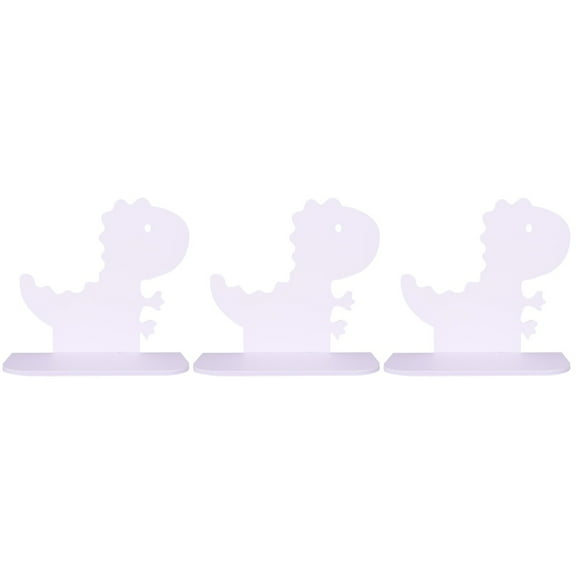 Raindrops 3pcs Punch Free Shelf Rack Baby Kids Room Wall Mount Storage Hanging Decorations Dinosaur Shape DIY Decor (White)