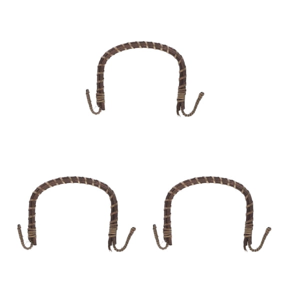 Raindrops 3-Piece Handmade Rattan Teapot Handles Non- Replacement Grip for Ceramic Porcelain Teapots Tea Accessories