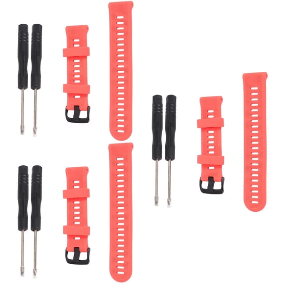 Raindrops 3-Pack Silicone Red Strap with PC Hard Rubber Protective Case Compatible with Garmin Forerunner 945 and 935 Anti-Drop