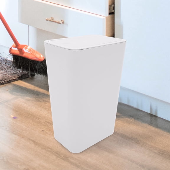 USHOBE 3Pcs Slim White Household Trash Can with Lid for Office Bedroom and Kitchen