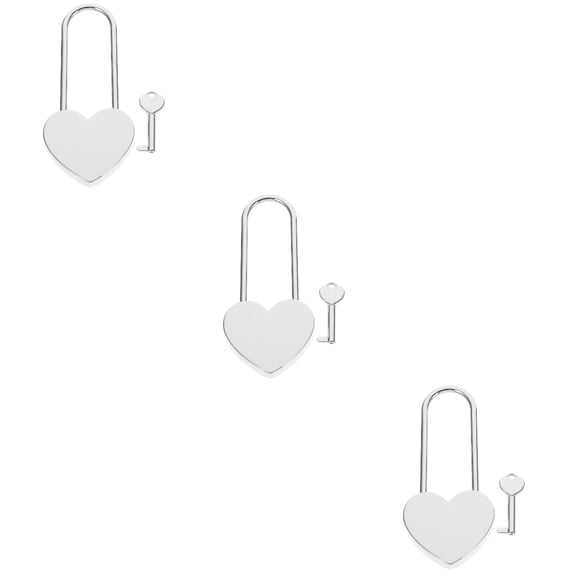 Raindrops 3pcs Small Lock with Key Heart Lock Diary Book Padlock Jewelry Box Lock Wishing Lock