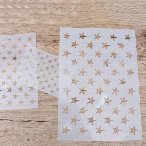 Raindrops White Five-Pointed Star Stencils Plastic Wall and Drawing Templates 3Pcs