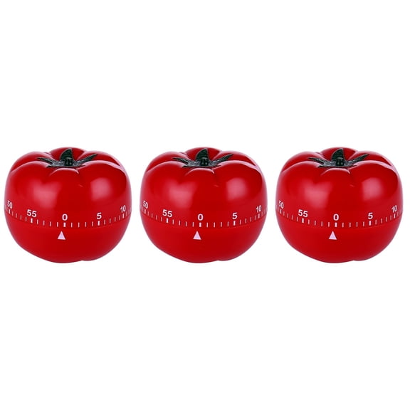Raindrops 3-Pack Tomato Shaped Mechanical Kitchen Timer, Large Size Manual Countdown Timer for Cooking and Household Use