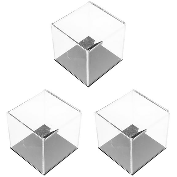 Raindrops 3pcs Transparent Baseball Box Clear Baseball Holder Acrylic Softball Case Baseball Display Case
