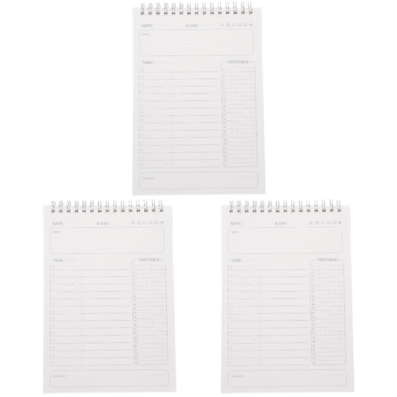 SHOWERORO Tear-Off Planner Notepad White Thick Paper for Daily Use 3Pcs