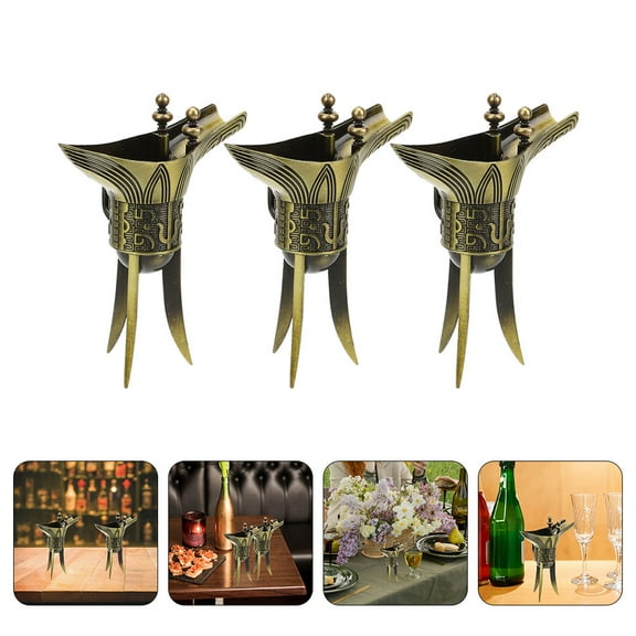 Raindrops 3pcs Vintage Chinese Style Drinking Cups Wine Liquor Shot Glasses