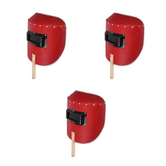 Raindrops Welding Shield Dark Red Plastic 3Pcs Protective Gear for Welding Safety