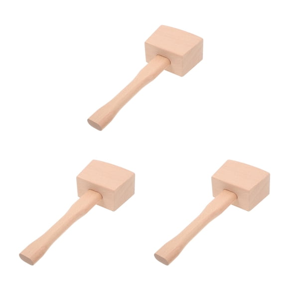 Raindrops Beech Wood Mallet for Home Use Compact and Comfortable Grip Multi-Functional 3Pcs