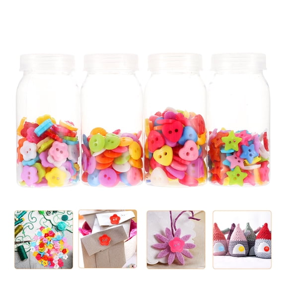 Raindrops  4 Bottles DIY Clothing Button Cartoon Resin Buttons Solid Texture Child Toddler